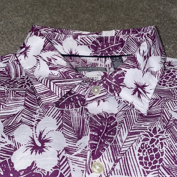 Men’s Van Heusen Air Classic Fit Button Down Cotton Collared Floral Dress Shirt - Picture 7 of 11